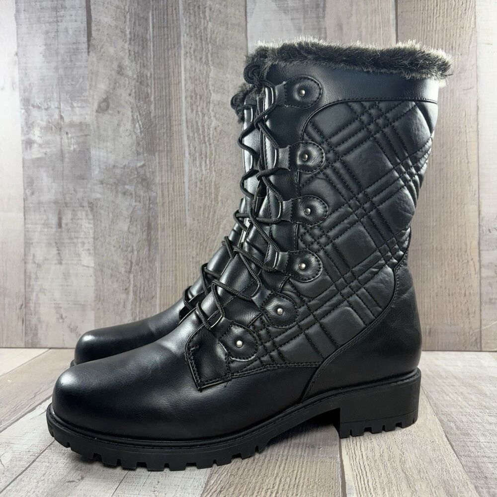 Aquatherm By Santana Canada Women's Size 10 Quilted Mid Calf Winter Boots Black